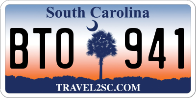 SC license plate BTO941