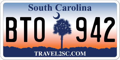 SC license plate BTO942