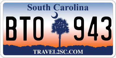 SC license plate BTO943