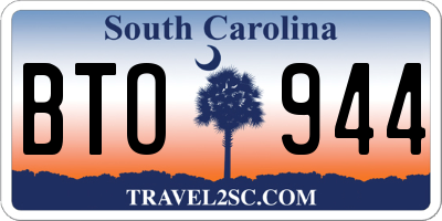 SC license plate BTO944