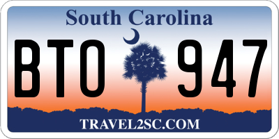 SC license plate BTO947