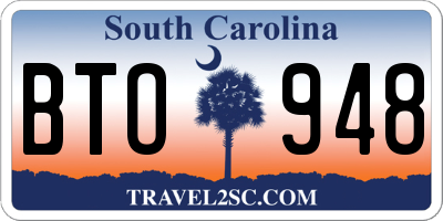SC license plate BTO948