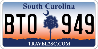 SC license plate BTO949