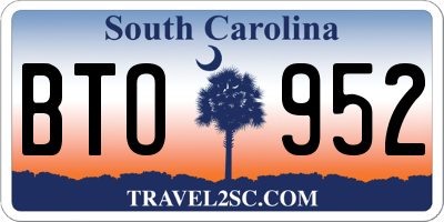 SC license plate BTO952