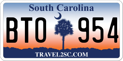 SC license plate BTO954