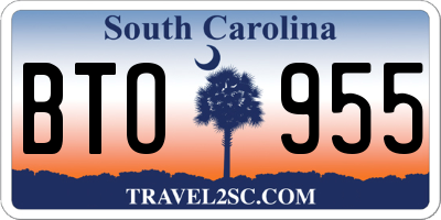 SC license plate BTO955