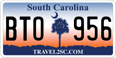 SC license plate BTO956