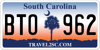 SC license plate BTO962