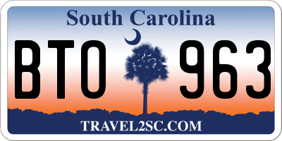 SC license plate BTO963
