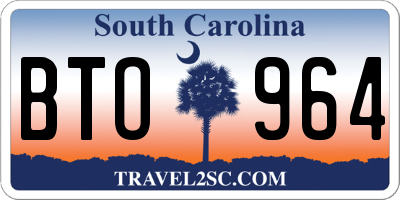 SC license plate BTO964