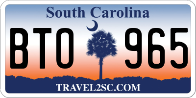 SC license plate BTO965