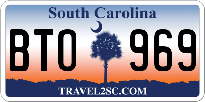 SC license plate BTO969