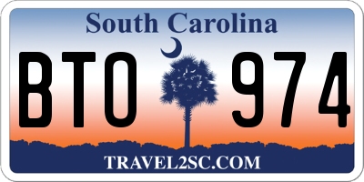 SC license plate BTO974