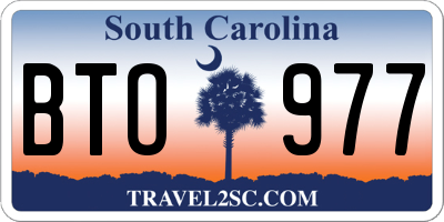 SC license plate BTO977