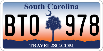 SC license plate BTO978