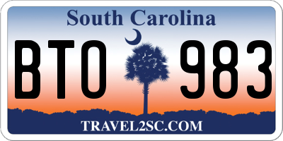 SC license plate BTO983