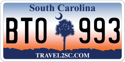 SC license plate BTO993