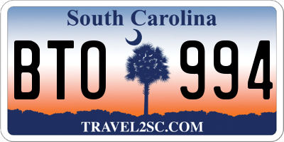 SC license plate BTO994