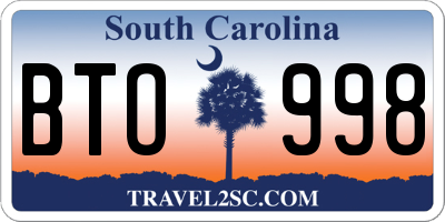 SC license plate BTO998