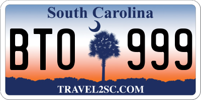 SC license plate BTO999