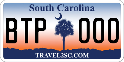 SC license plate BTP000