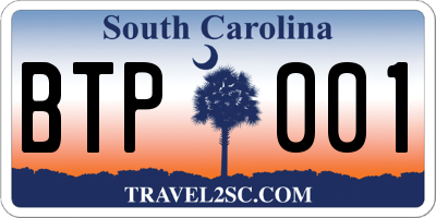 SC license plate BTP001