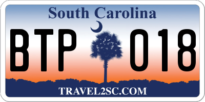 SC license plate BTP018