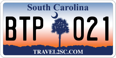 SC license plate BTP021