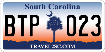SC license plate BTP023