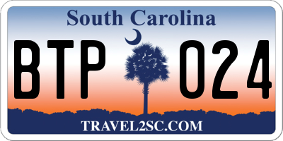 SC license plate BTP024