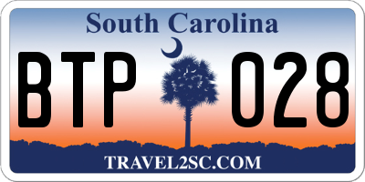 SC license plate BTP028