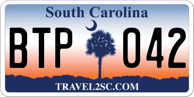 SC license plate BTP042