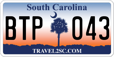 SC license plate BTP043