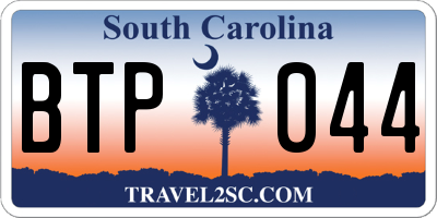 SC license plate BTP044