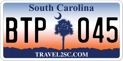 SC license plate BTP045