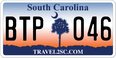 SC license plate BTP046