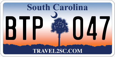 SC license plate BTP047