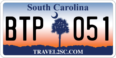 SC license plate BTP051