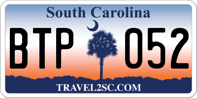 SC license plate BTP052