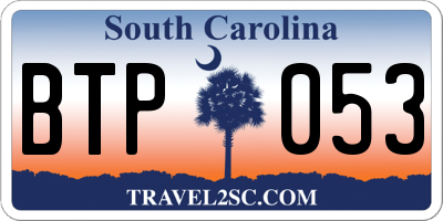SC license plate BTP053