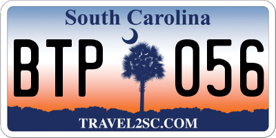 SC license plate BTP056
