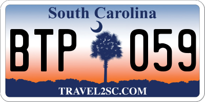 SC license plate BTP059