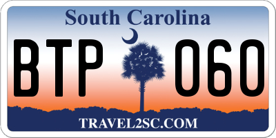 SC license plate BTP060