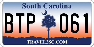 SC license plate BTP061