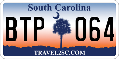 SC license plate BTP064