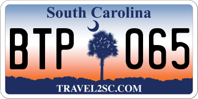 SC license plate BTP065
