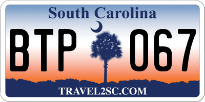 SC license plate BTP067