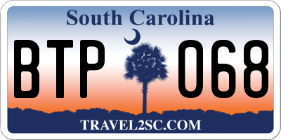 SC license plate BTP068