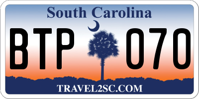SC license plate BTP070