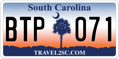 SC license plate BTP071